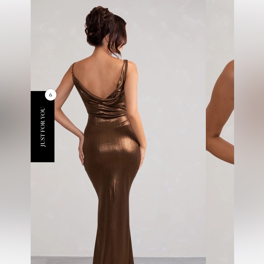 ClubLLondon Galaxy Shimmer Bronze Dress